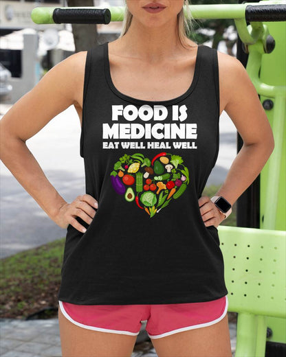 EAT MEDICINE EAT WELL HEAL WELL - SHIRTS FOR WOMEN - TOBY00 (SKU4837-05)
