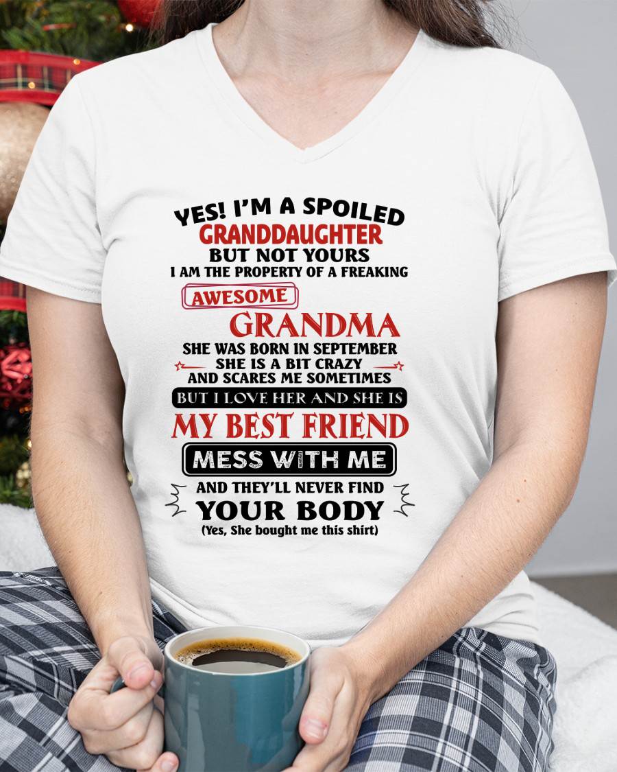 SEPTEMBER, "YES! I'M A SPOILED GRANDDAUGHTER" – GIFT FROM GRANDMA TO GRANDDAUGHTER – TOBY09 (SKU2607-295-09)