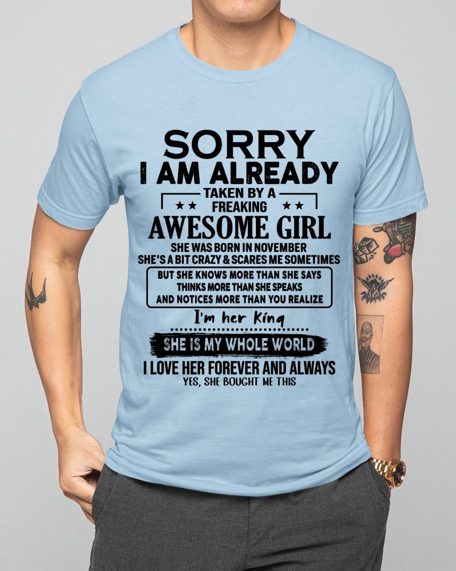 November - Awesome Girl born in November - Special gift for your boyfriend - From Wife TOBY11 (SKU.AT16)