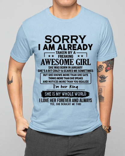 January - Awesome Girl born in January - Special gift for your boyfriend - From Wife TOBY01 (SKU.AT16)