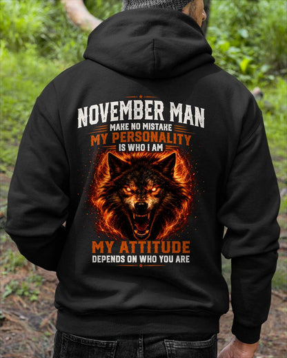 ANIMAL SPIRIT WOLF SHIRT - NOVEMBER MAN MAKE NO MISTAKE  - toby11 (SKU2608-109-11)
