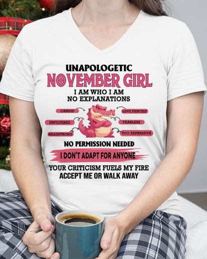NOVEMBER, I AM WHO I AM - SHIRT FOR WOMEN - TOBY11 (SKU2605-55-11)