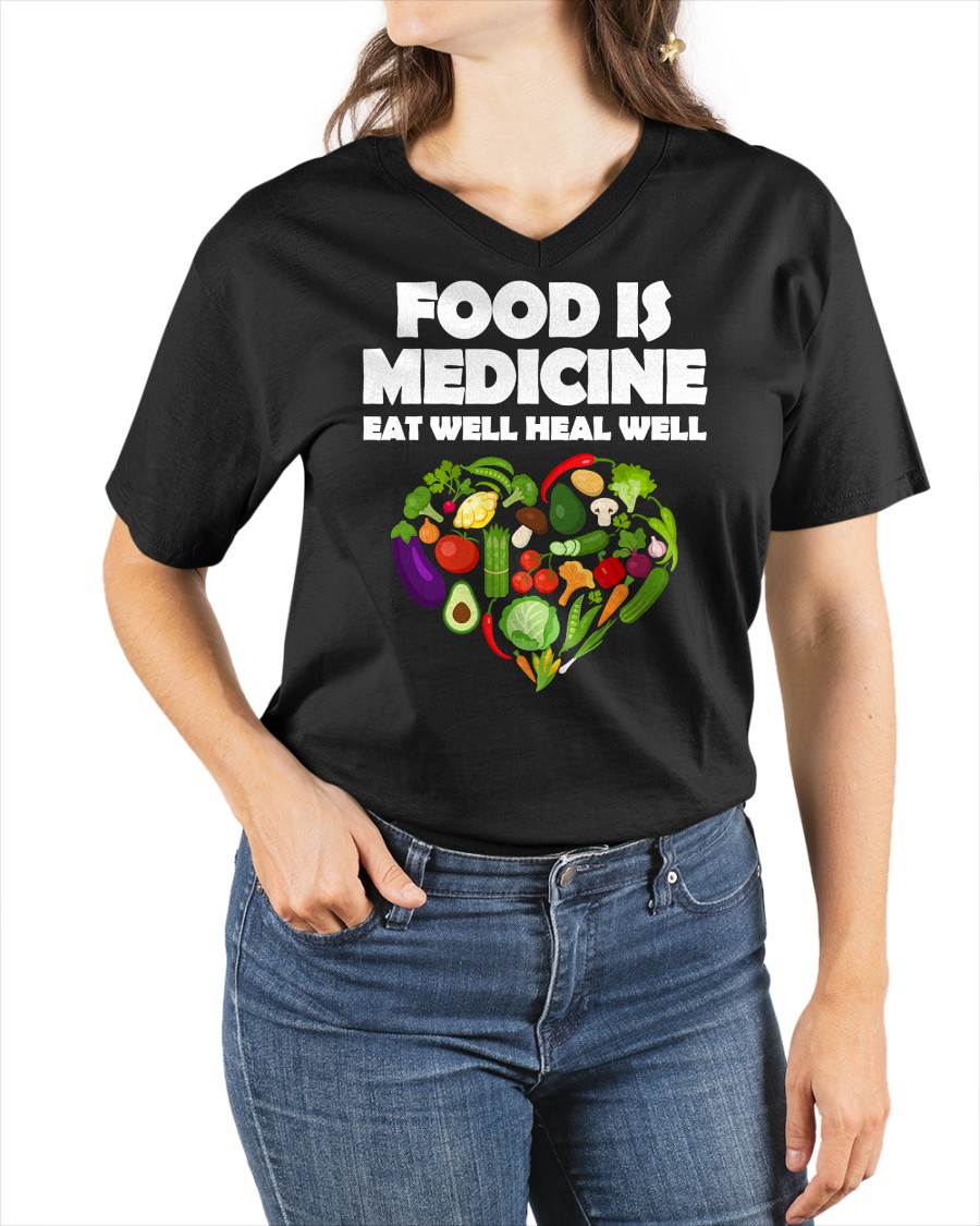 EAT MEDICINE EAT WELL HEAL WELL - SHIRTS FOR WOMEN - TOBY00 (SKU4837-05)