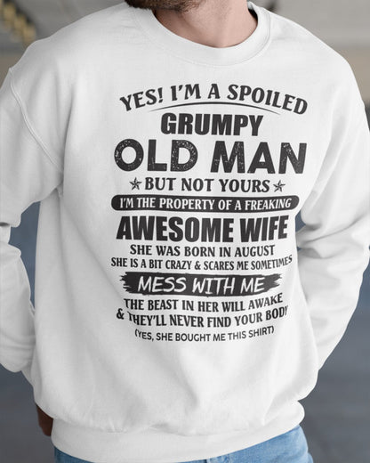 Awesome wife August - Perfect gift for husband from wife - TOBY08 (SKU96-68-08)