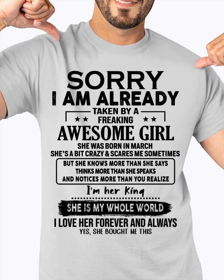 March - Awesome Girl born in March - Special gift for your boyfriend - From Wife TOBY03 (SKU.AT16)