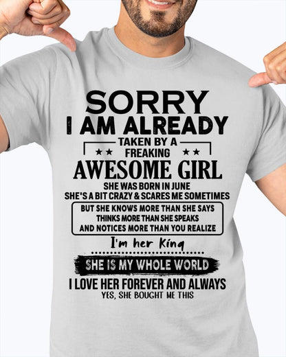 June - Awesome Girl born in June - Special gift for your boyfriend - From Wife TOBY06 (SKU.AT16)