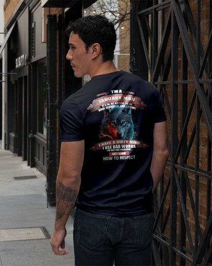 JANUARY - KNOW HOW TO RESPECT - BIRTHDAY T-SHIRT FOR MEN - TOBY01 (SKU12-162-01)