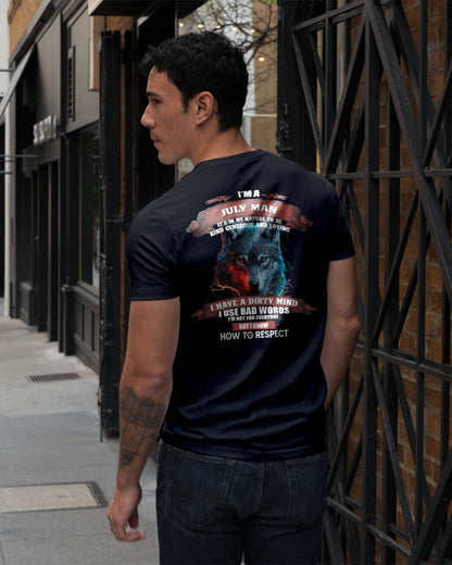 JULY - KNOW HOW TO RESPECT - BIRTHDAY T-SHIRT FOR MEN - TOBY07 (SKU12-162-07)