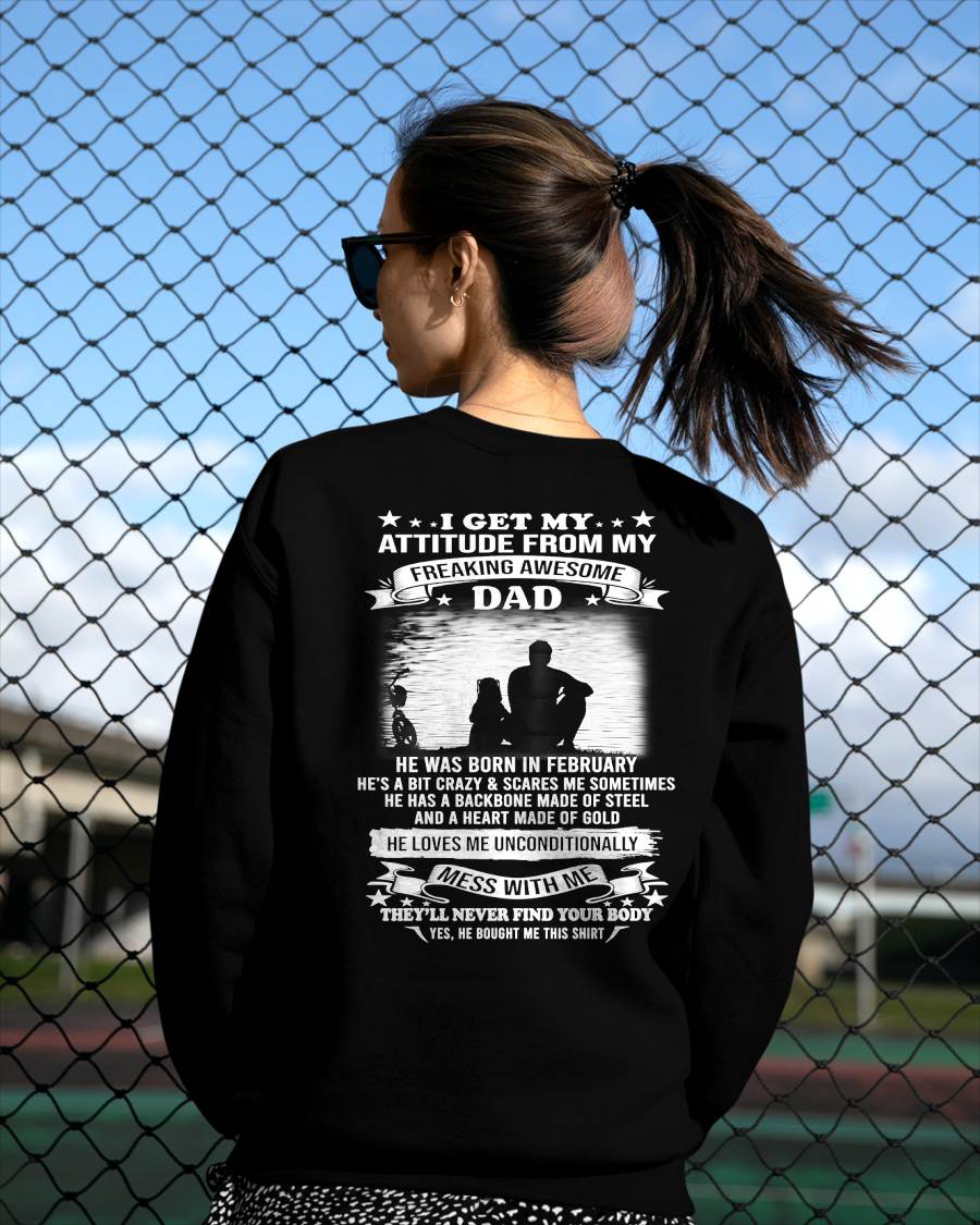 FEBRUARY, FREAKING AWESOME DAD - SHIRT FROM DAD - TOBY02 (SKU2604-188)