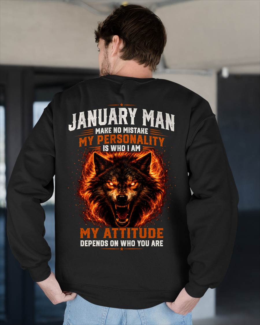 ANIMAL SPIRIT WOLF SHIRT - JANUARY MAN MAKE NO MISTAKE - toby01 (SKU2608-109-01)
