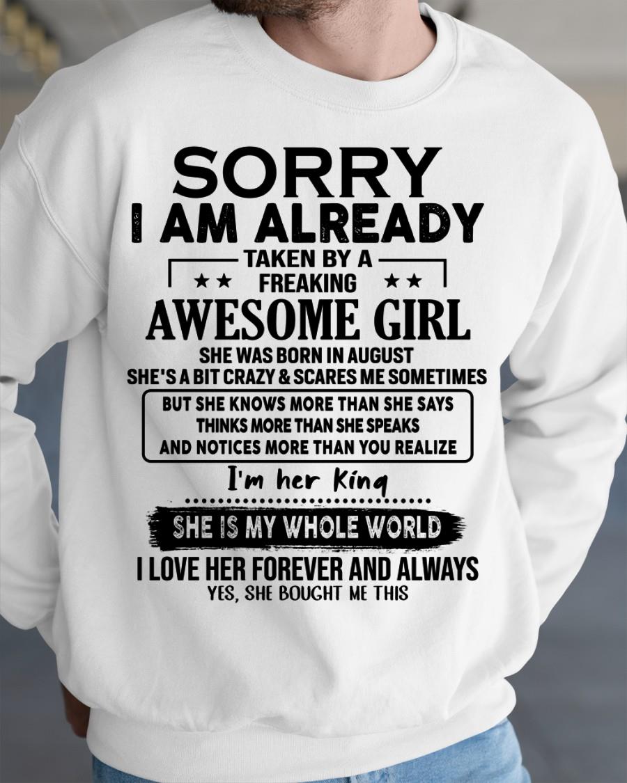 August - Awesome Girl born in August - Special gift for your boyfriend - From Wife TOBY08 (SKU.AT16)