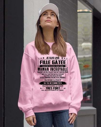 T-SHIRT JE SUIS UNE FILLE CHANCEUSE – CADEAU TOUCHANT DE MAMAN INCROYABLE - frTOBY00 (SKU26T-0190-00)