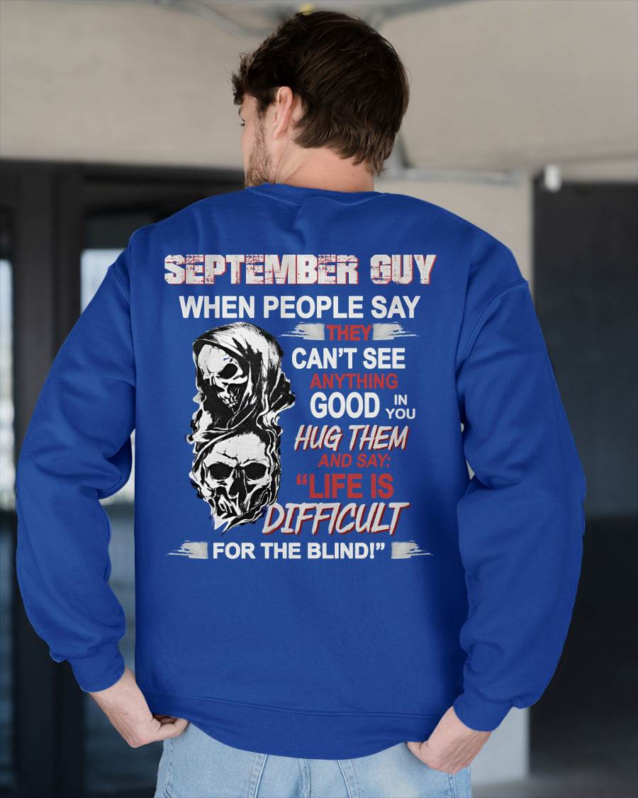 SEPTEMBER -  HUG THEM AND SAY... - BIRTHDAY T-SHIRT FOR MEN - TOBY09 (SKU12-253-09)