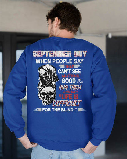 SEPTEMBER -  HUG THEM AND SAY... - BIRTHDAY T-SHIRT FOR MEN - TOBY09 (SKU12-253-09)