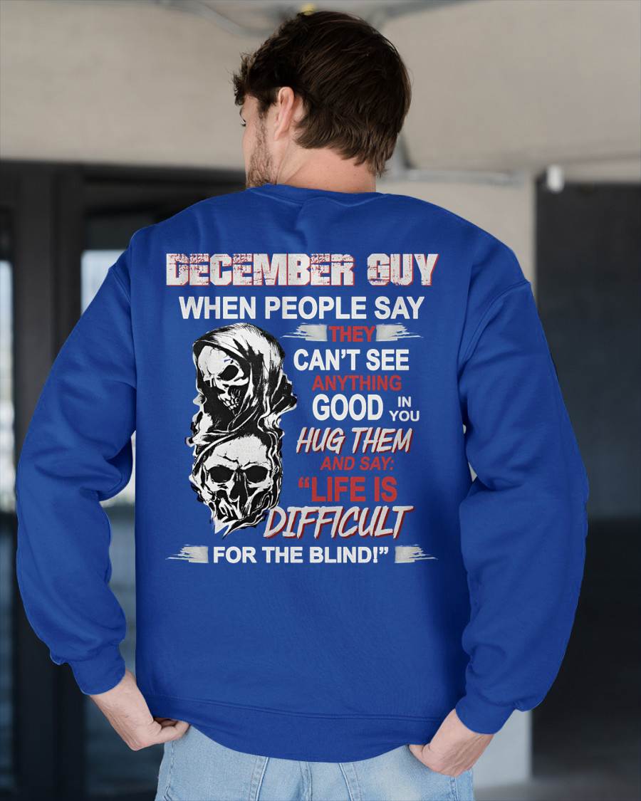 DECEMBER -  HUG THEM AND SAY... - BIRTHDAY T-SHIRT FOR MEN - TOBY12 (SKU12-253-12)