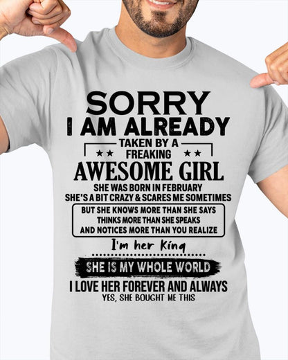 February - Awesome Girl born in February - Special gift for your boyfriend - From Wife TOBY02 (SKU.AT16)