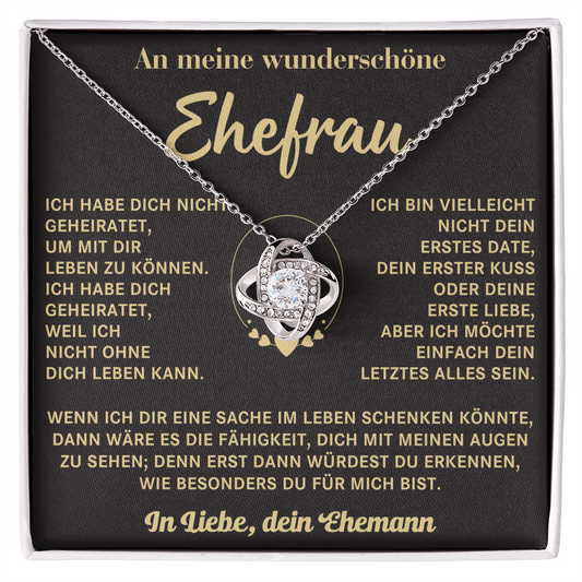 „AN MEINE GELIEBTE FRAU – VON DEINEM EHEMANN - Premium Love Knot Necklace (SKUJ12-205)