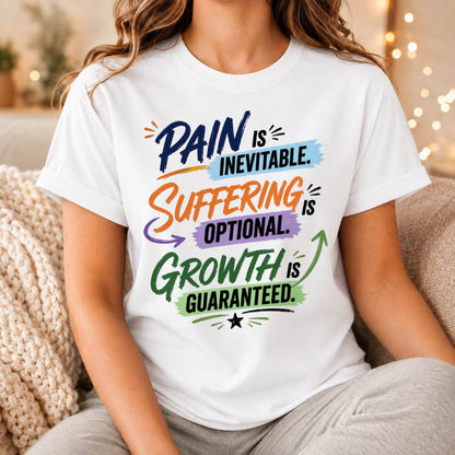 Pain Is Inevitable Suffering Is Optional Growth Is Guaranteed Shirt - TOBY00  (SKU4837-011)