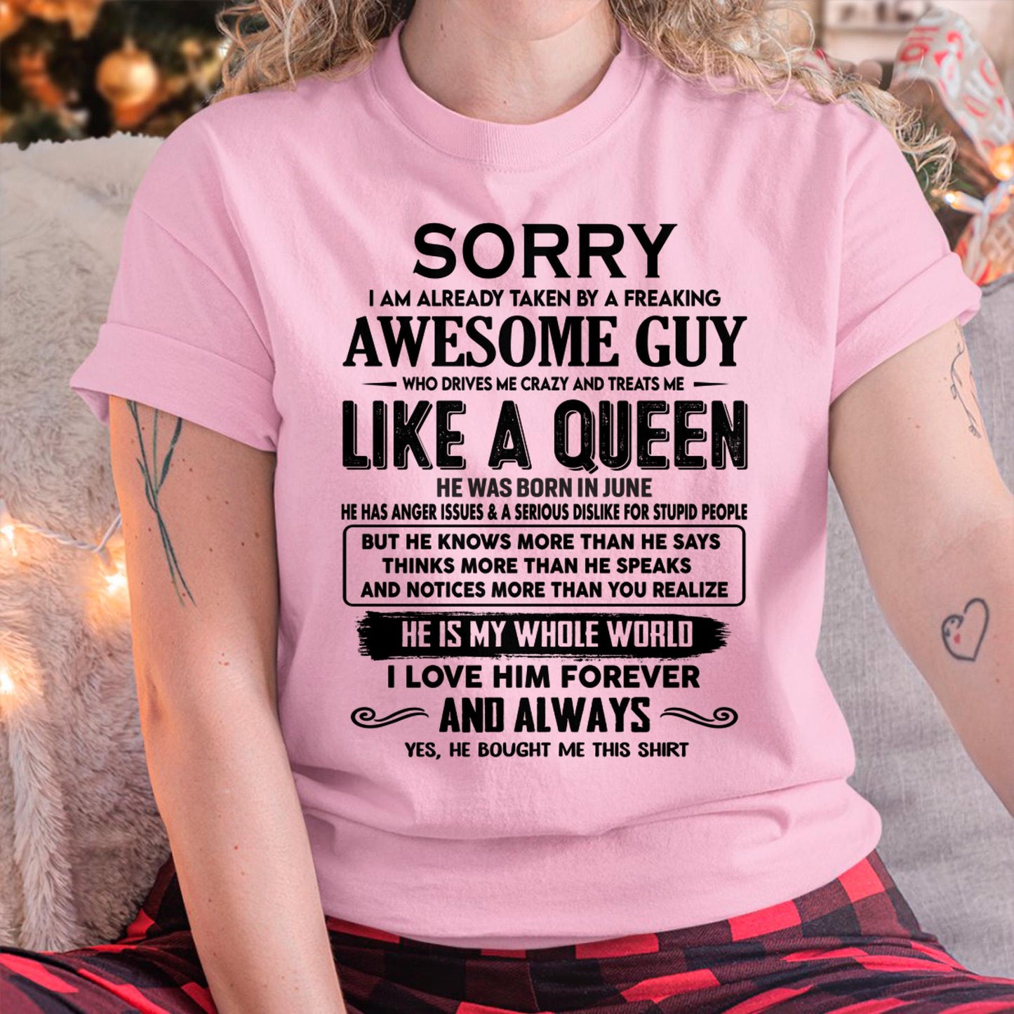 June - Sorry I am already taken by a freaking awesome guy - Gift for Wife From Husband - TOBY06 (SKU-SRG-06)