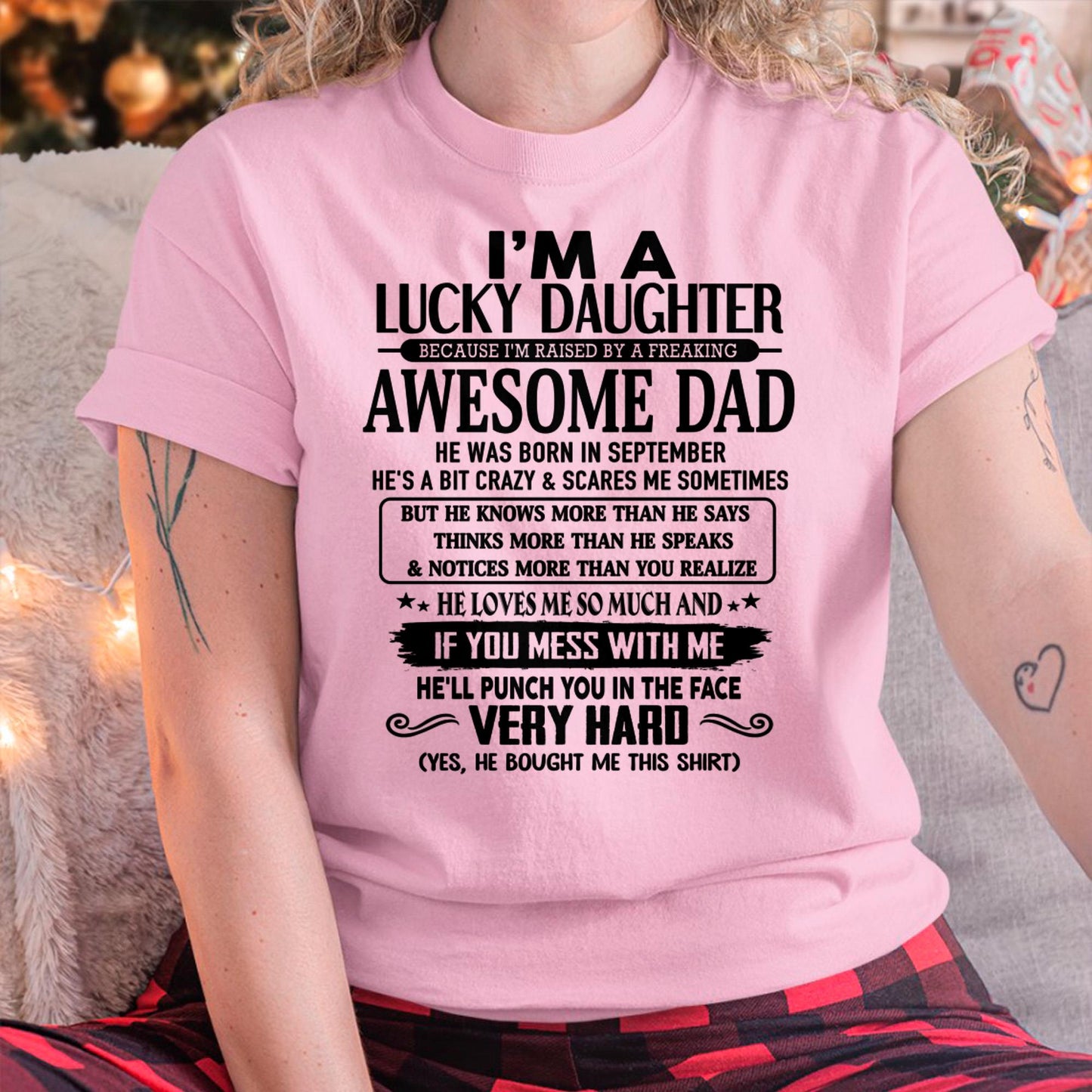 September - I'm Lucky Daughter - Gift for Daughter from Dad - TOBY09 (SKU-TLUCKYDD-09)