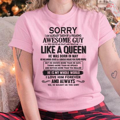 May - Sorry I am already taken by a freaking awesome guy - Gift for Wife From Husband - TOBY05 (SKU08-25-05)